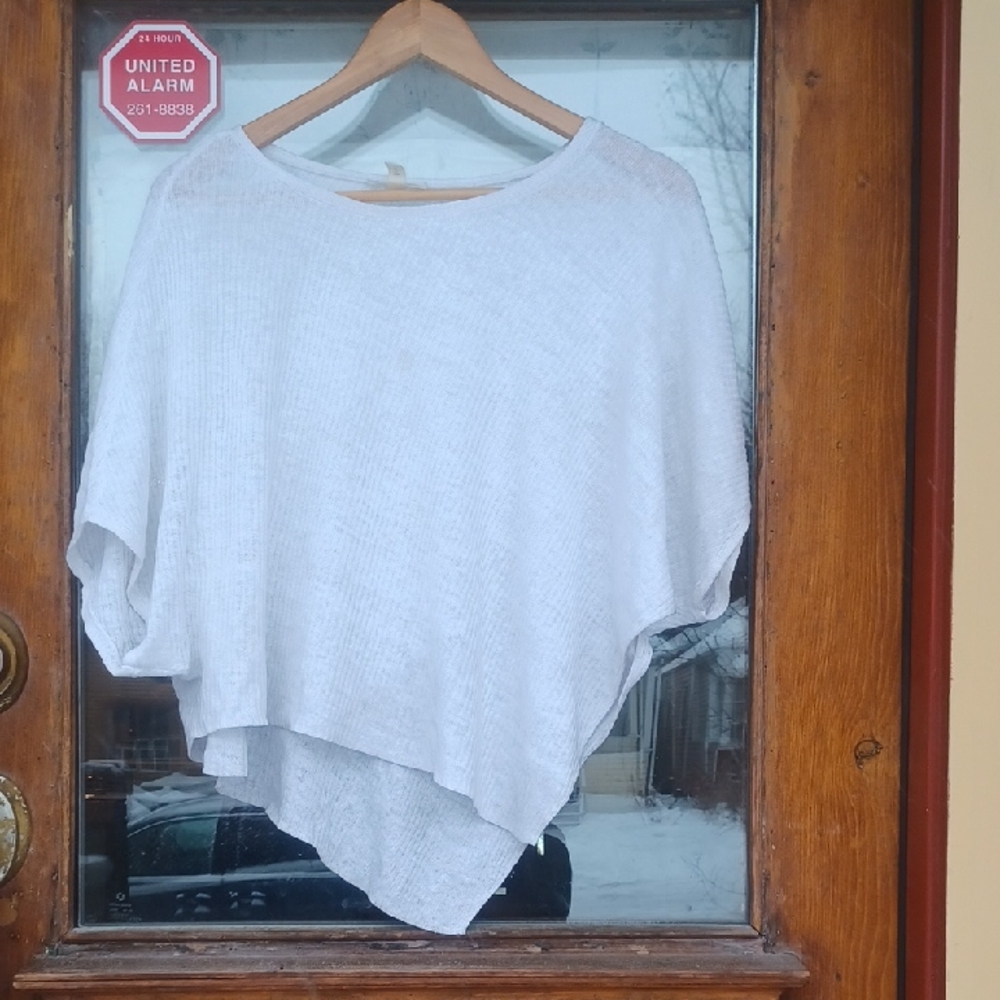 Eileen Fisher Cream Knit Poncho